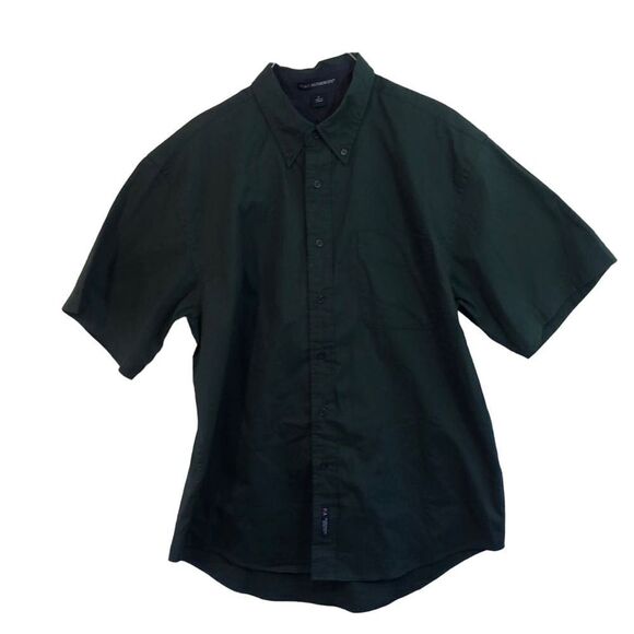 Port Authority men green button down top‎ size L - Picture 1 of 12